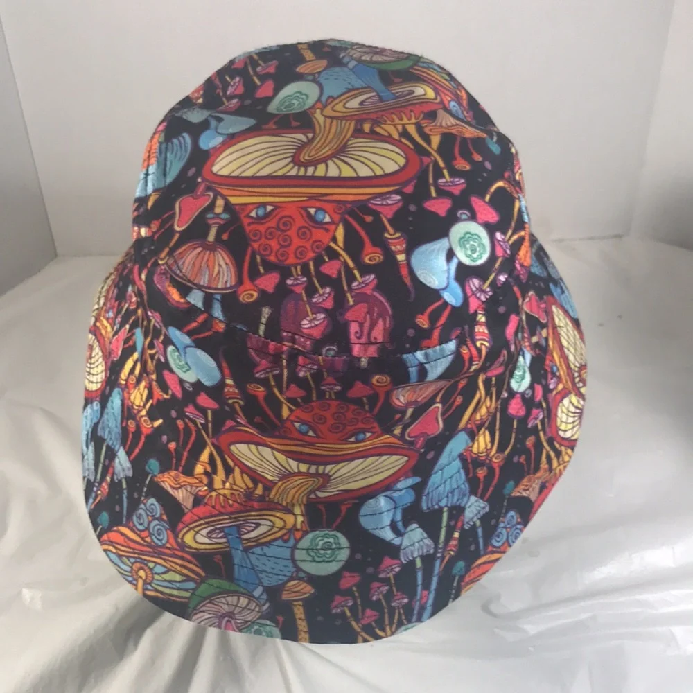 Rave Adult’s Festival Colorful Trippy Mushroom Print Unisex Bucket Hat
